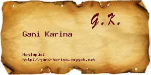 Gani Karina névjegykártya